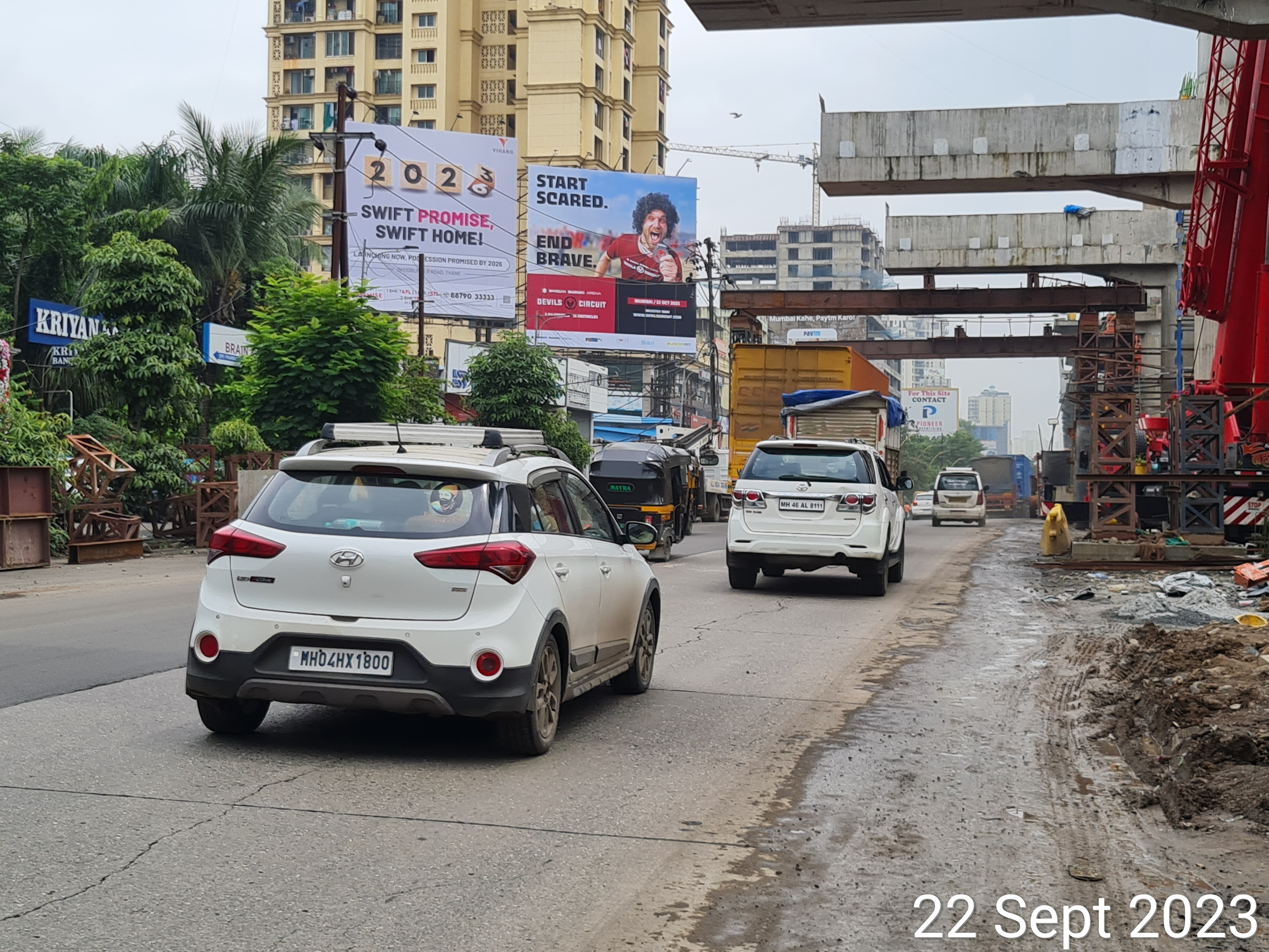 Thane G B Rd Nr Hypercity hoarding